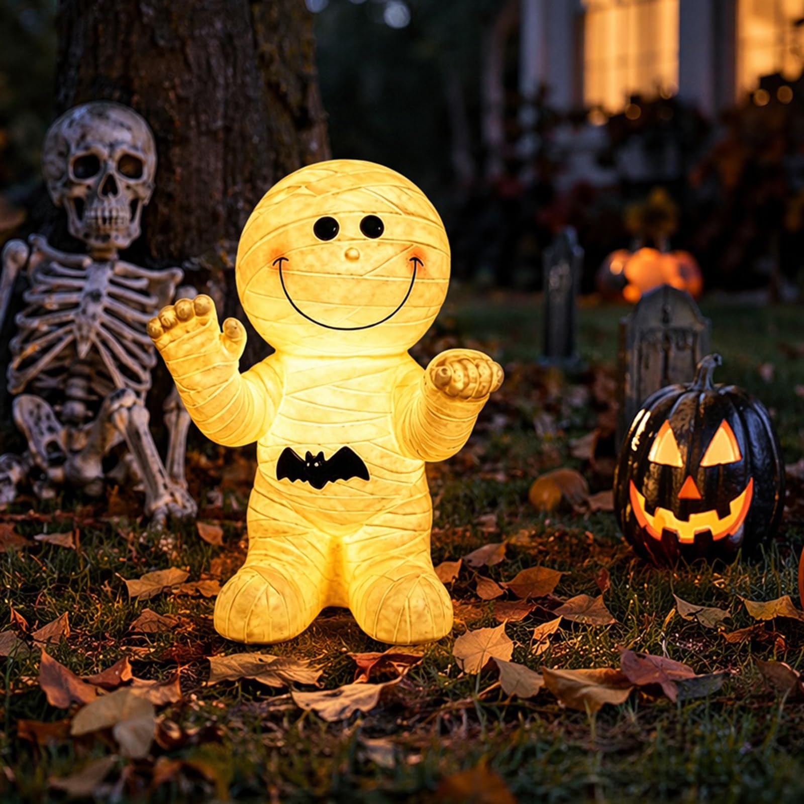 Estatua de Resina Brillante de Momia Halloween para Lámpara USB