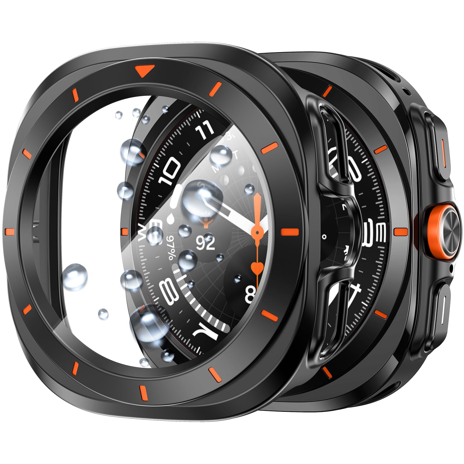 Goton Waterproof Case for Samsung Galaxy Watch Ultra Screen Protector 2025 47mm with Tempered Glass, 1-Pack Hard PC Cover Bumper for Galaxy Watch 7 Ultra / 8 Ultra– No Fog, Touch-Responsive