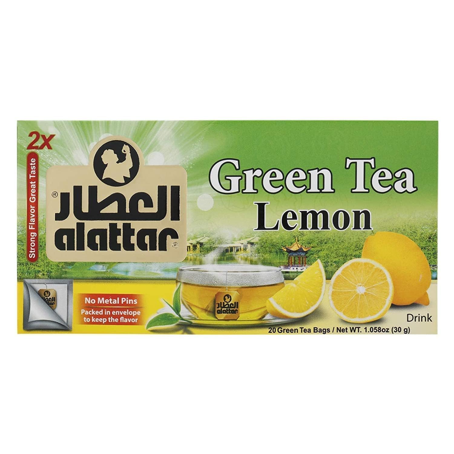 Alattar Lemon 20 green Tea Bags, 36 gm
