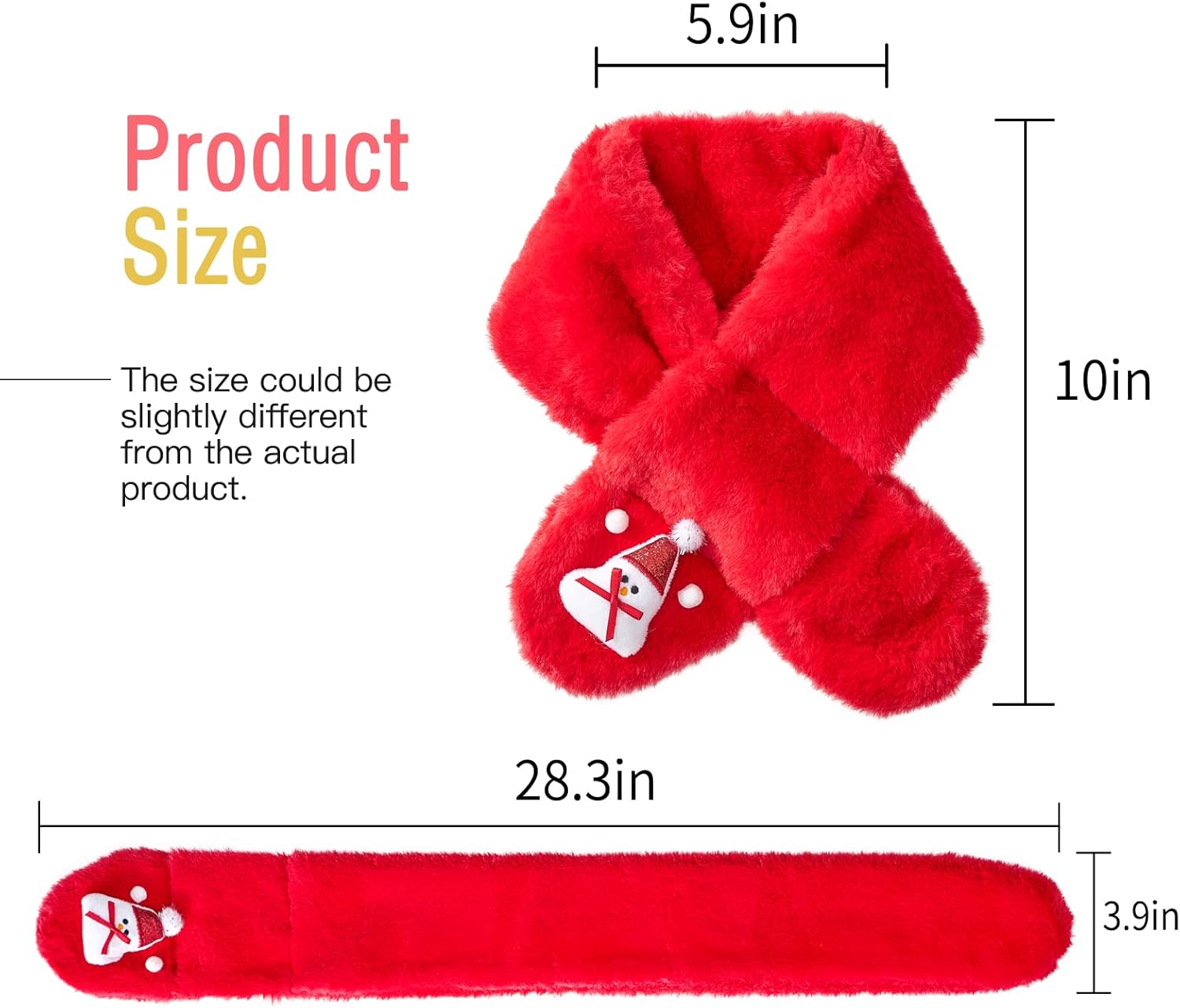 Christmas Cold Weather Scarves for Kids and Toddlers, Pack of 2, Snowman and Reindeer Pattern, Great Gift for Christmas, Ages 3-10: Clothing, Shoes & Jewelry