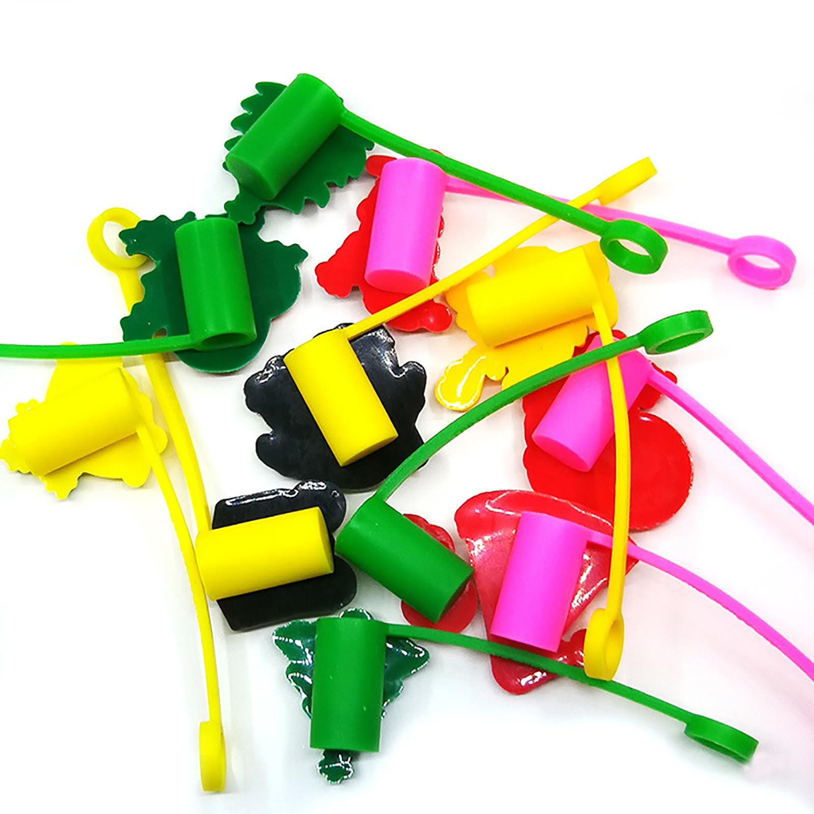 4 tappi di paglia in silicone a forma di orso, coperchi, tappi