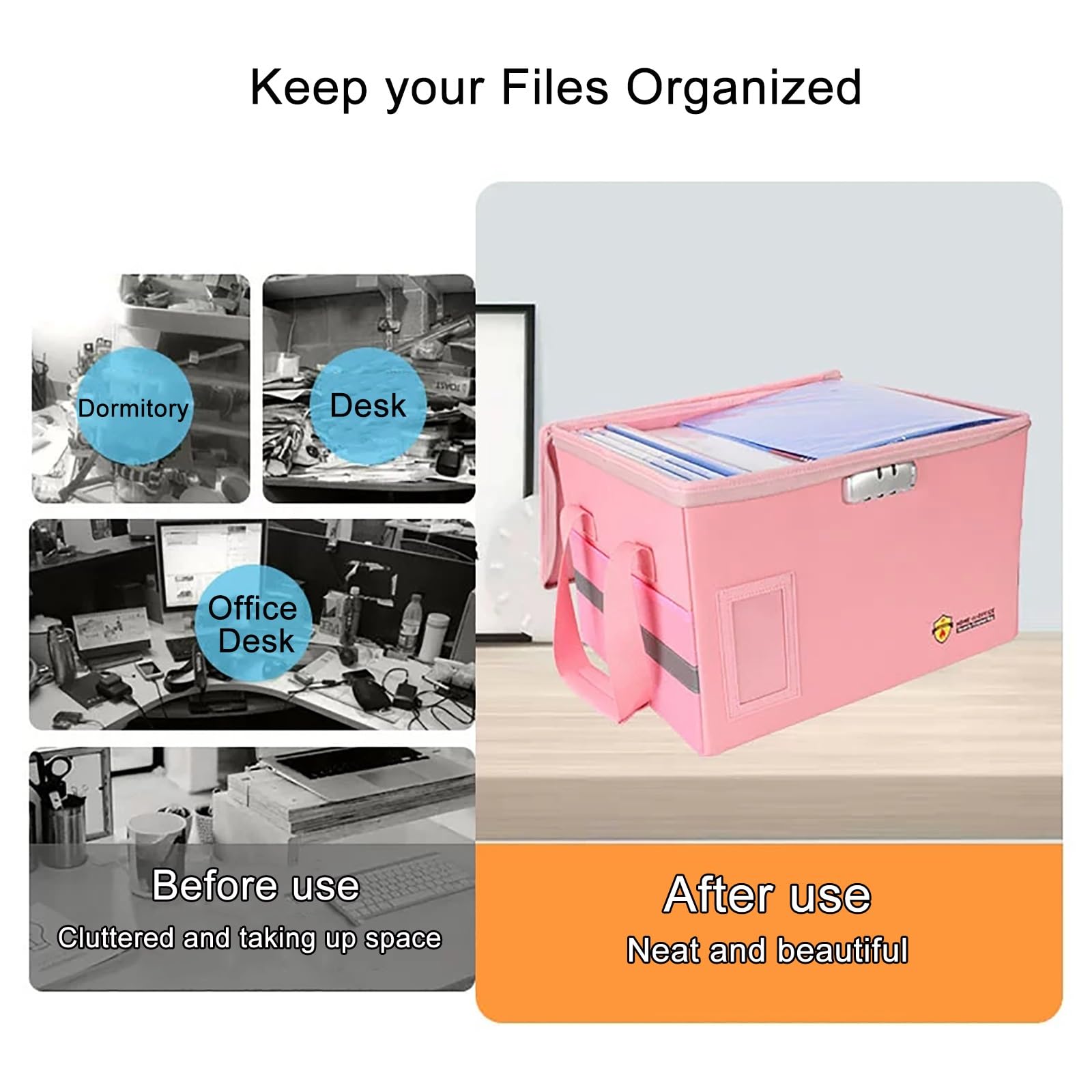 Fire Proof File Box For Documents ENGPOW File Box With Lock, Fireproof ...