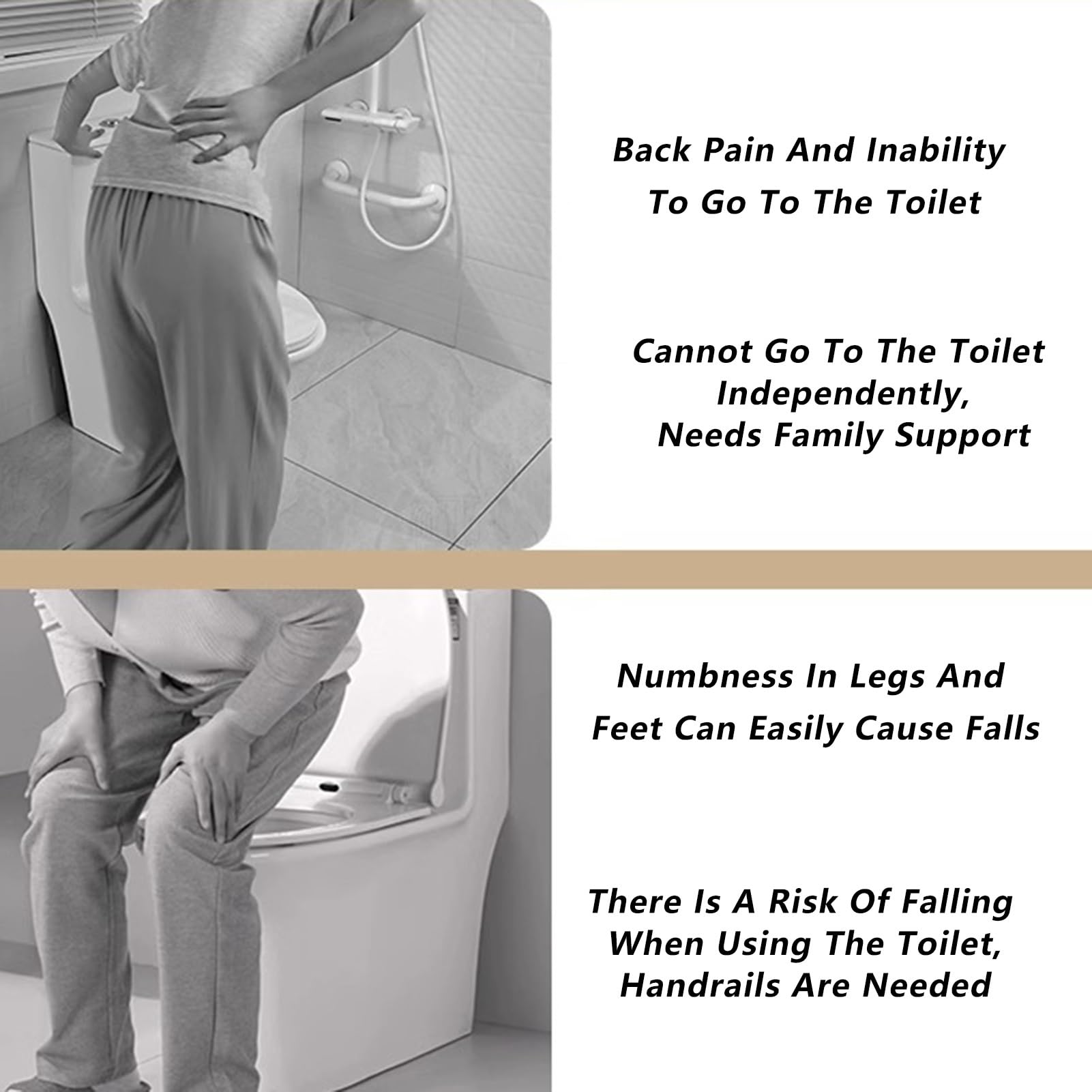 Barra De Apoyo De Seguridad for Baño, Barra De Apoyo for Baño, Barra De Apoyo for Cabecera Con Patas De Apoyo, Adecuada for Otras Personas De Confianza
