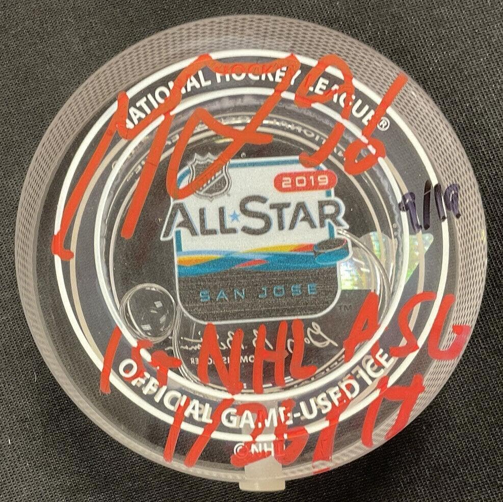 MIKKO RANTANEN Signed Auto 2019 All-Star Game-Used Ice Puck FANATICS B057964 - Autographed Other Game Used NHL Items