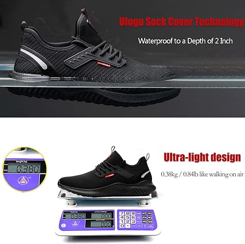 Miniatura 2 de ulogu Zapatos de punta de acero para hombres y mujeres, zapatos de techo ligeros e impermeables, zapatos deportivos de trabajo industrial