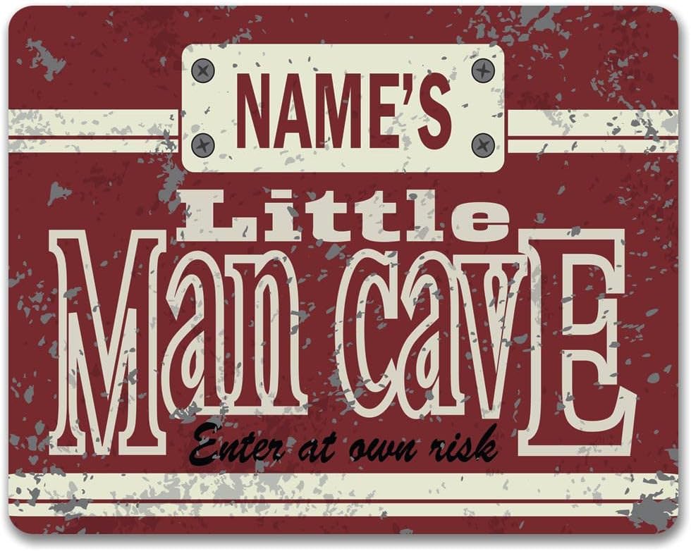 Personalised Vintage Little Man Cave - Custom Your Name - Man Cave Sign Aluminum Quality Metal Signs 7 X 10 Inch Small