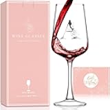 Valentines Day Gifts for Her Women - Personalized Initial Wine Glasses Custom Gift, Galentines Gift Christmas Mothers Day Birthday Gifts for Women Her Mom Wife Best Friend Sister (A)