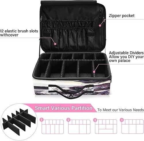 Miniatura 4 de Skull Happy Halloween Evil Eye Bolsa de cosméticos negra de gran capacidad para artículos de tocador de viaje, bolsas de maquillaje para mujeres,