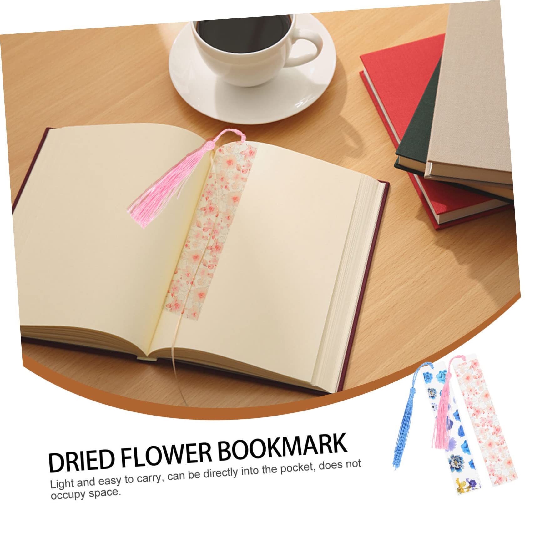 Lurrose 10stücke Getrocknete Blumen Lesezeichen Dekorative -lesezeichen Mit Echten Blumen Design Rosa Und Blau Für Studenten Und Bücherliebhaber