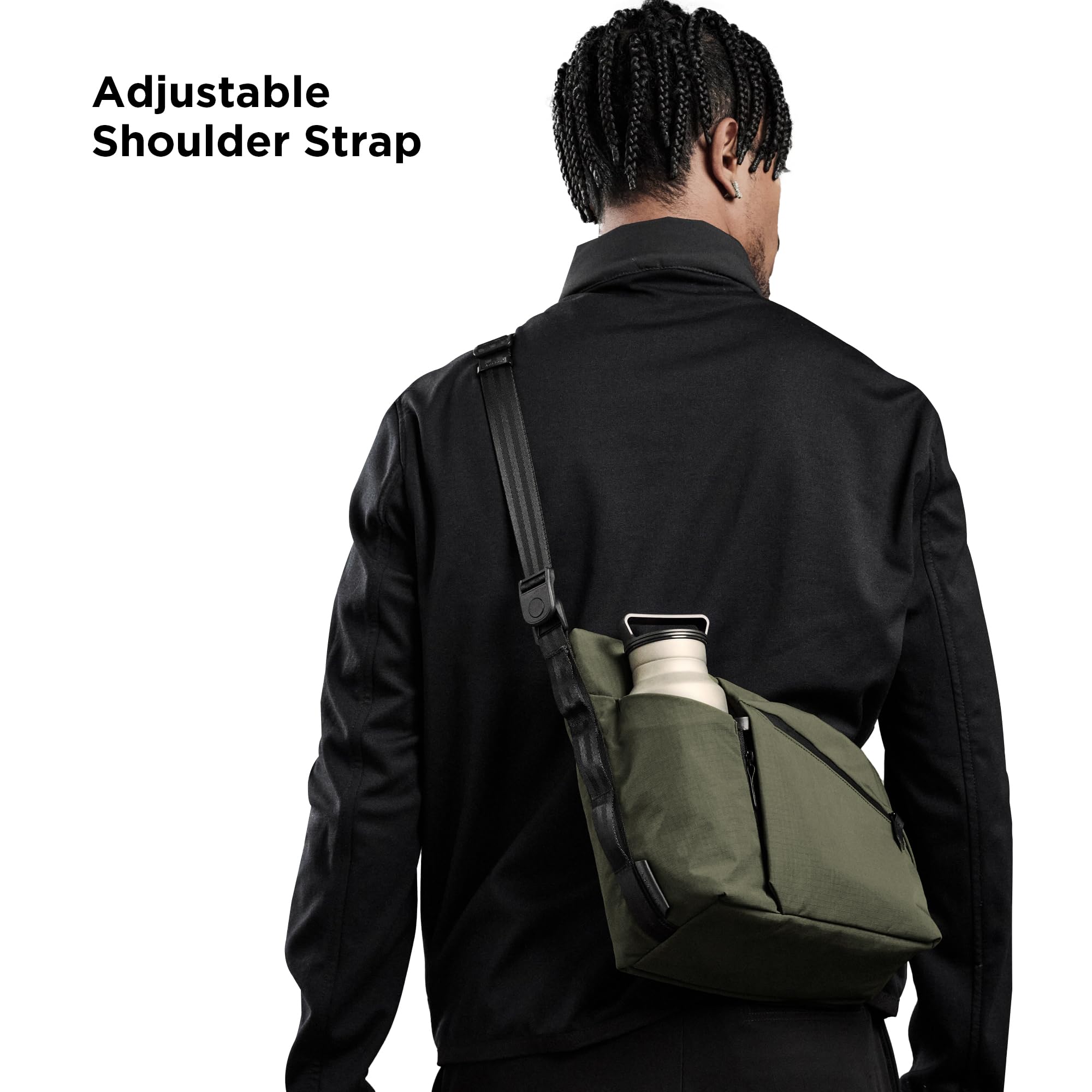ALPAKA Flow Satchel Torba crossbody, wodoodporna torba na ramię, zamki YKK AquaGuard, rozszerzalna kieszeń na butelkę, regulowany pasek, uchwyt przechodzący do bagażu