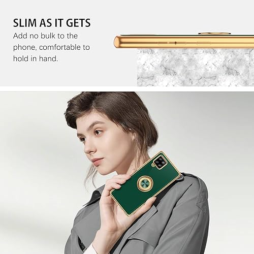 Miniatura 2 de DUEDUE Funda para Samsung Galaxy A42 con soporte de anillo, rotación de 360 grados, dedo magnético para automóvil, TPU suave, delgada, a prueba de