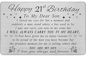 Personalized 21st Birthday Engraved Wallet Card: A Meaningful Keepsake for Sons