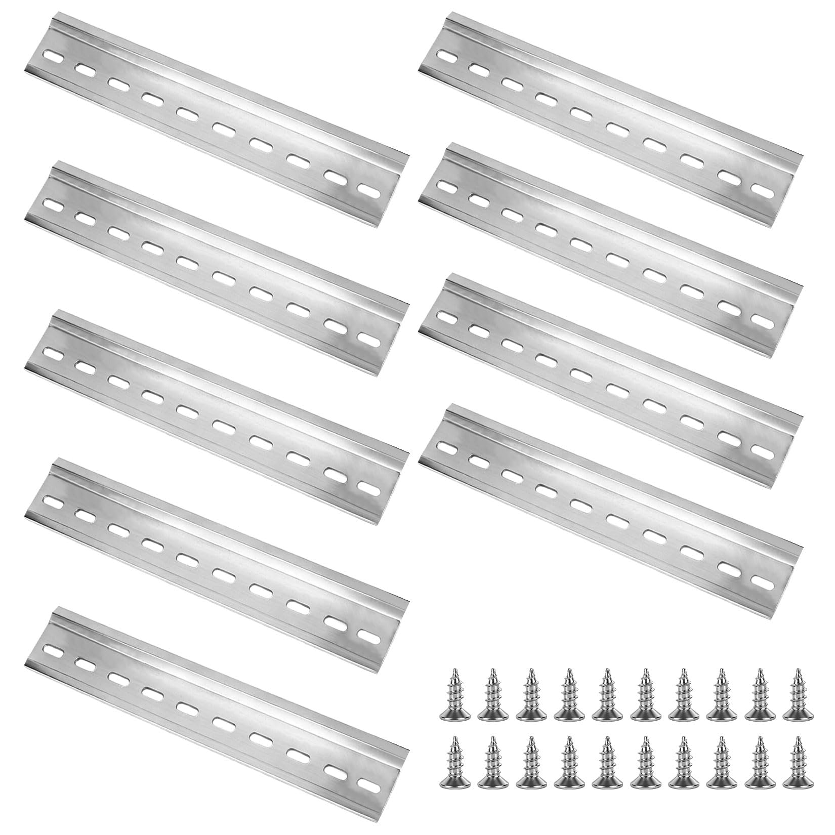 10 Pz Guida DIN, 200mm Barra DIN in Alluminio, Guide di Montaggio per quadri elettrici, prese, scatole di distribuzione, montaggio su guida, larghezza 35 mm/altezza 7,5 mm