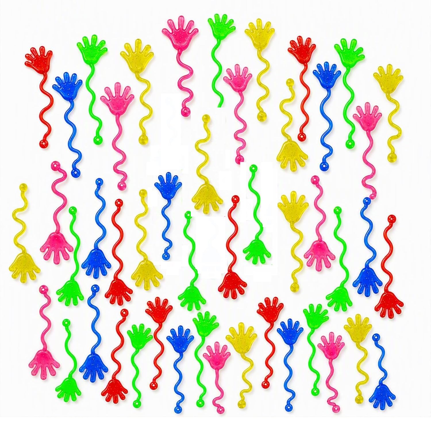 Dfiupdn Sticky Hands, 50 Pack Assorted Colours, Stretchy Party Bag Fillers