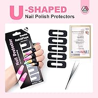 Vista 2 de SAVILAND Protector de uñas para dedos: 100 piezas de protección UV en forma de U, protector de uñas en forma de U, protector de cutículas