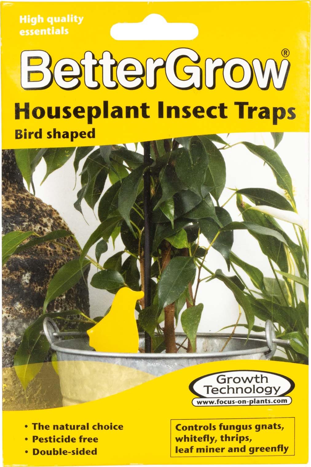 Houseplant Fruit Fly Traps, Bird Shaped Double-sided Fungus Gnat Sticky Catchers For All Insects, Plant Fly Control Indoor (15 PCS Yellow)
