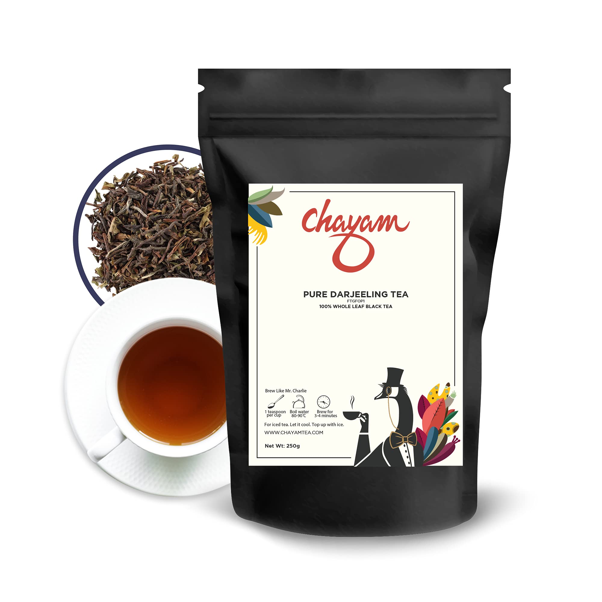 CHAYAM Single Origin Pure Darjeeling Black Tea | 100% Natural Darjeeling Tea Leaf 250 gm