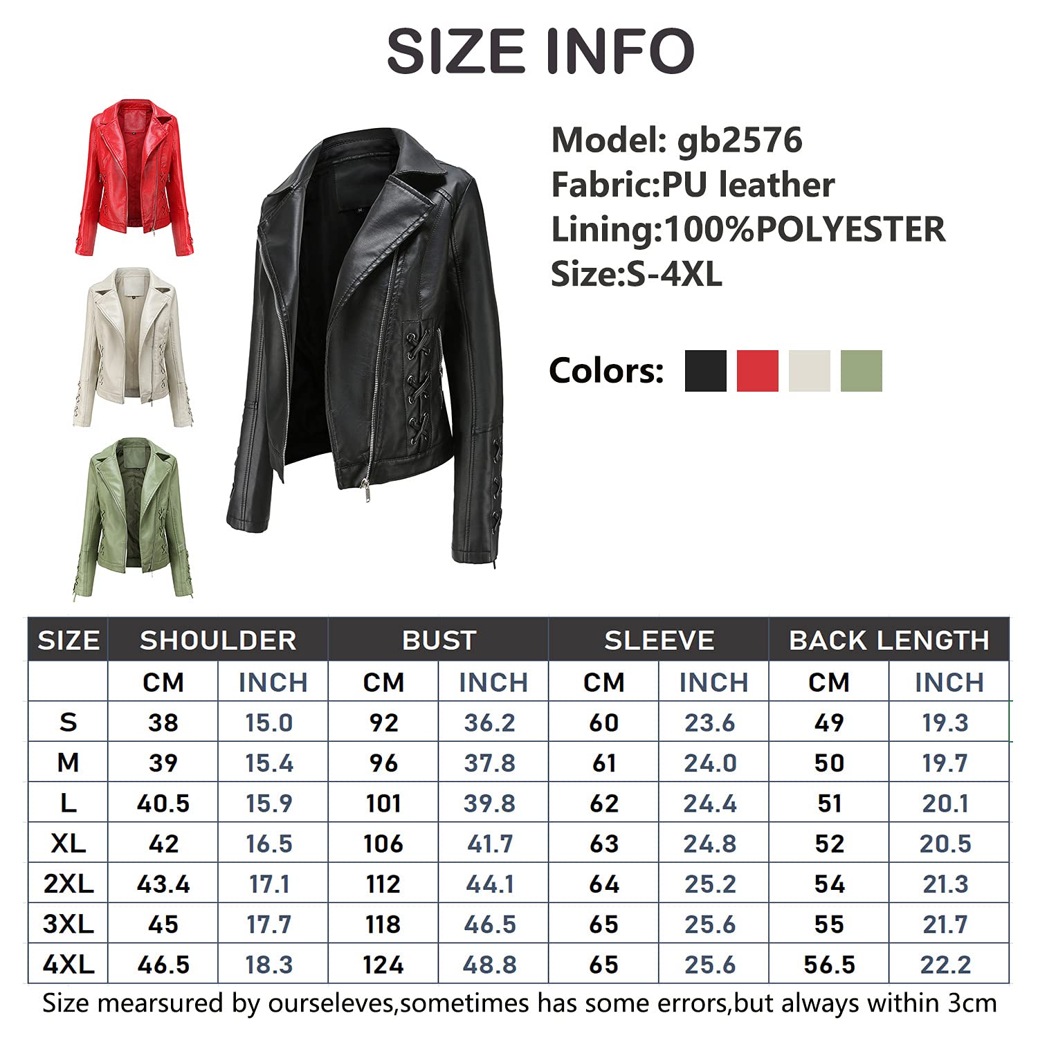 Donna Pelle & Faux Pelle Giacche & Cappotti tessuto stringato Giacche nero rosso verde chiaro beige
