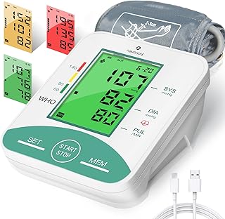 Blood Pressure Monitor Panacare Upper Arm Accurate Automatic BP Machine, with 3.4" LCD Display & Large Cuff 8.7"-16.5"/Voice Broadcast/2 Users Pulse Rate and Irregular Heartbeat Detector for Home Use
