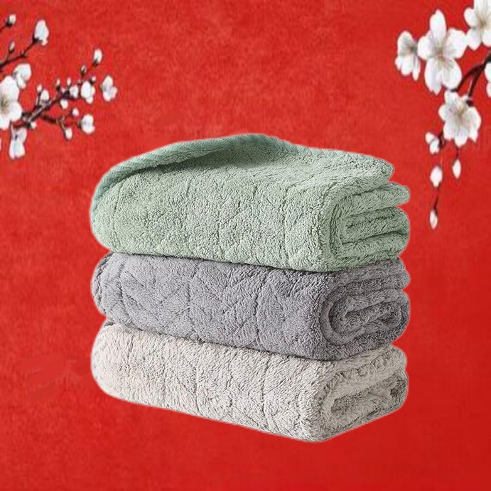 Kitchen Set Kitchen accessories-664 加厚绒毛巾 Kitchen Hand Towel and Face Cloths 家用洗脸洗澡男女通用干发情侣面巾柔软吸水不掉毛