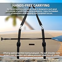 Vista 4 de CALPALMY Correa de transporte de hombro para paddleboard, correa de transporte de SUP ajustable con soporte de paleta