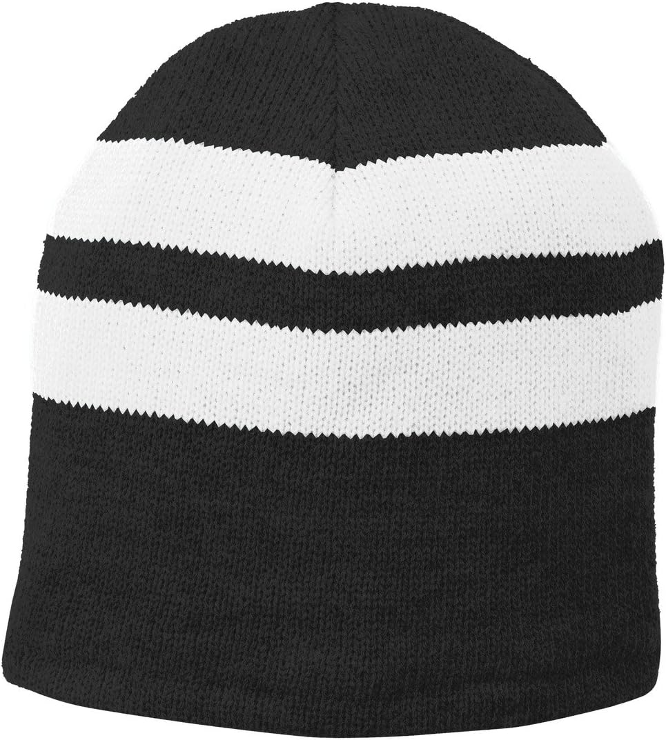 TOP HEADWEAR Fleece-Lined Striped Beanie