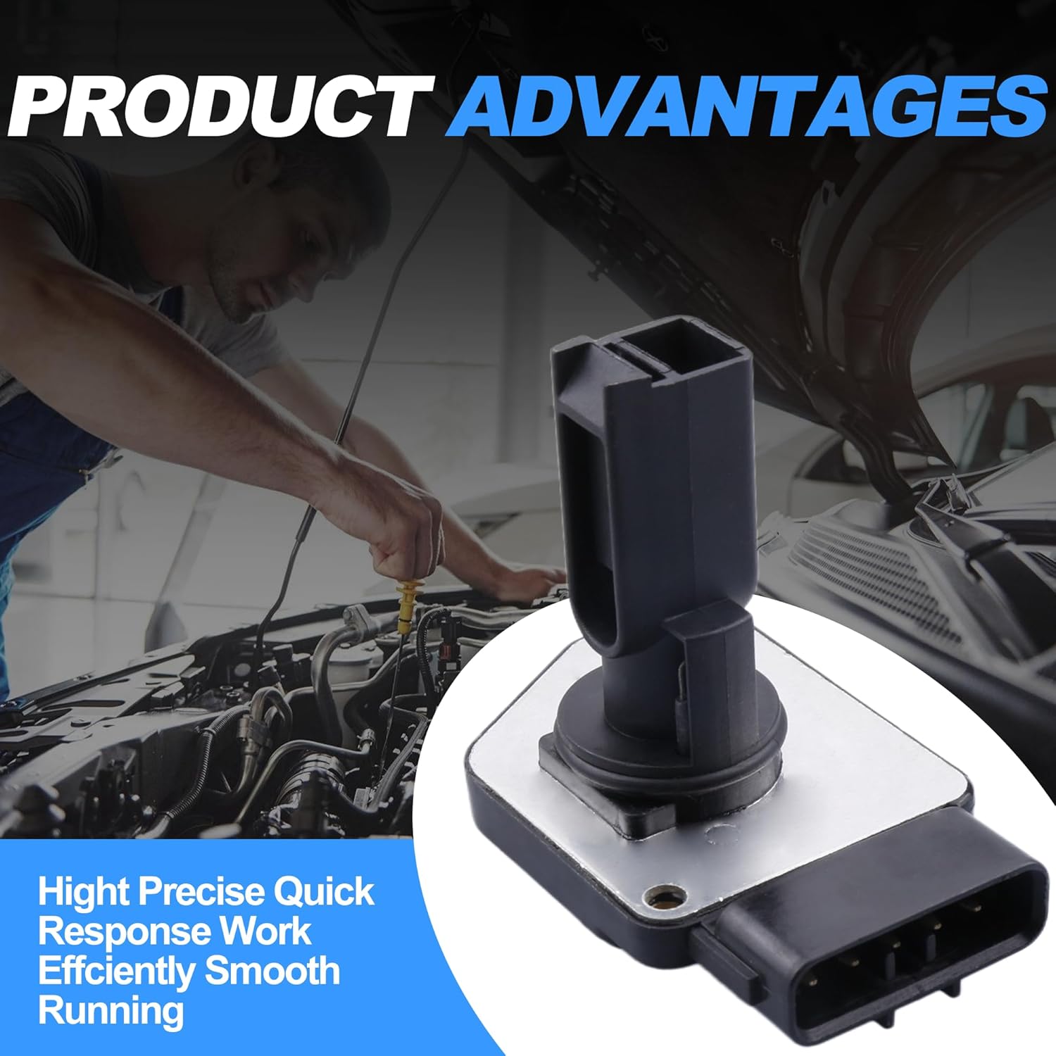 Mass Air Flow Sensor 222040F010 MAF Sensor for Toyota 2000-2004 Tundra, 2001-2004 Sequia, 1998-2005 Land Cruiser, 2003 4Runner, 2003-2005 GX470, 1998-2005 LX470