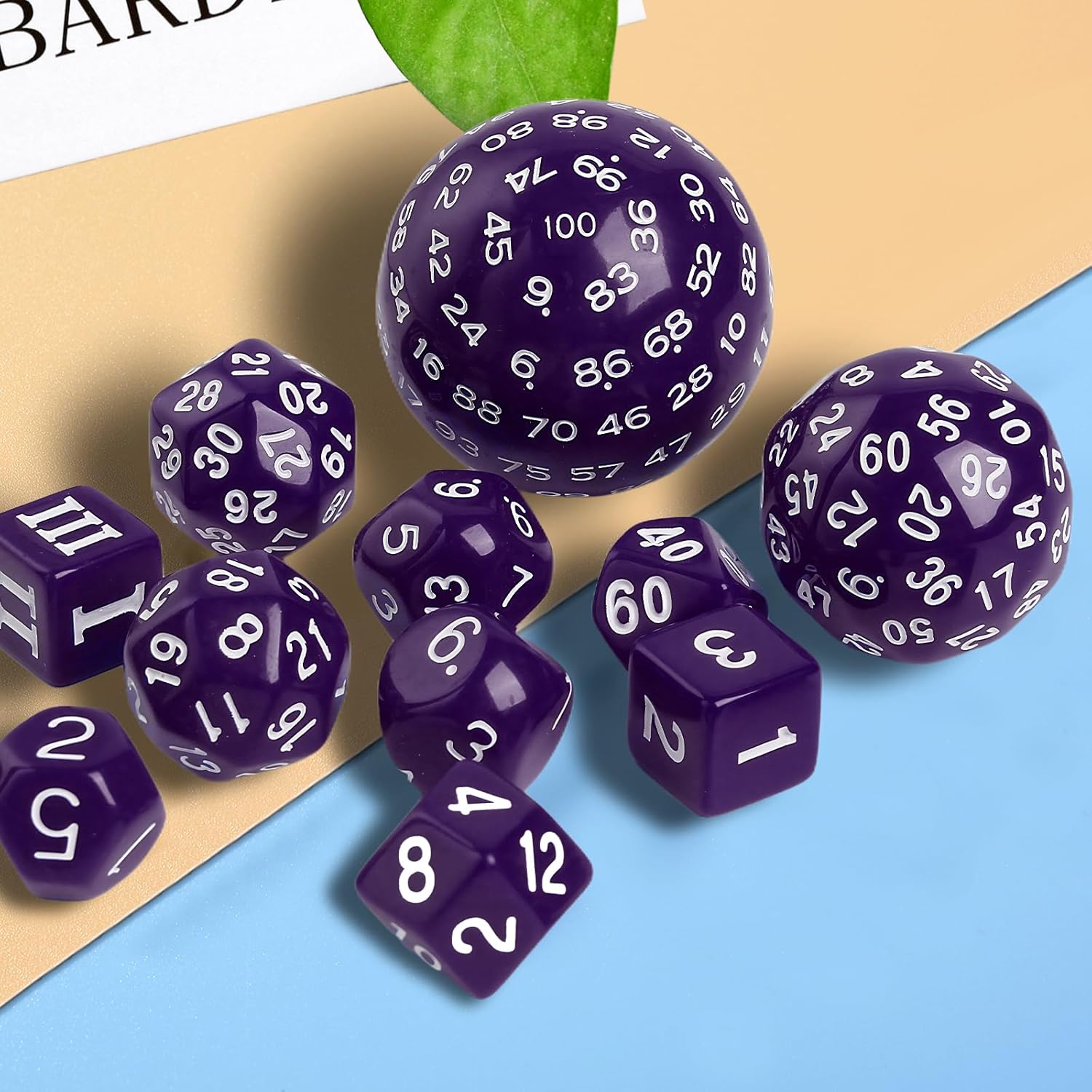 6 Sets Complete Polyhedral Dice Set D3-D100 (15 pcs) for TRPG Tabletop Games (Multi-Color) - Image 5