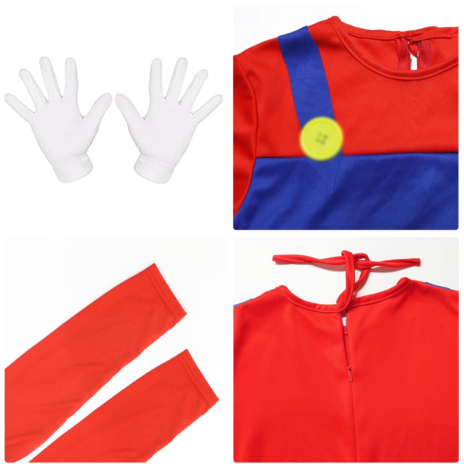 Photo 1 of Halloween Jumpsuit with Accessory Costume for Kids Plumber Cosplay Outfit Boys - XS