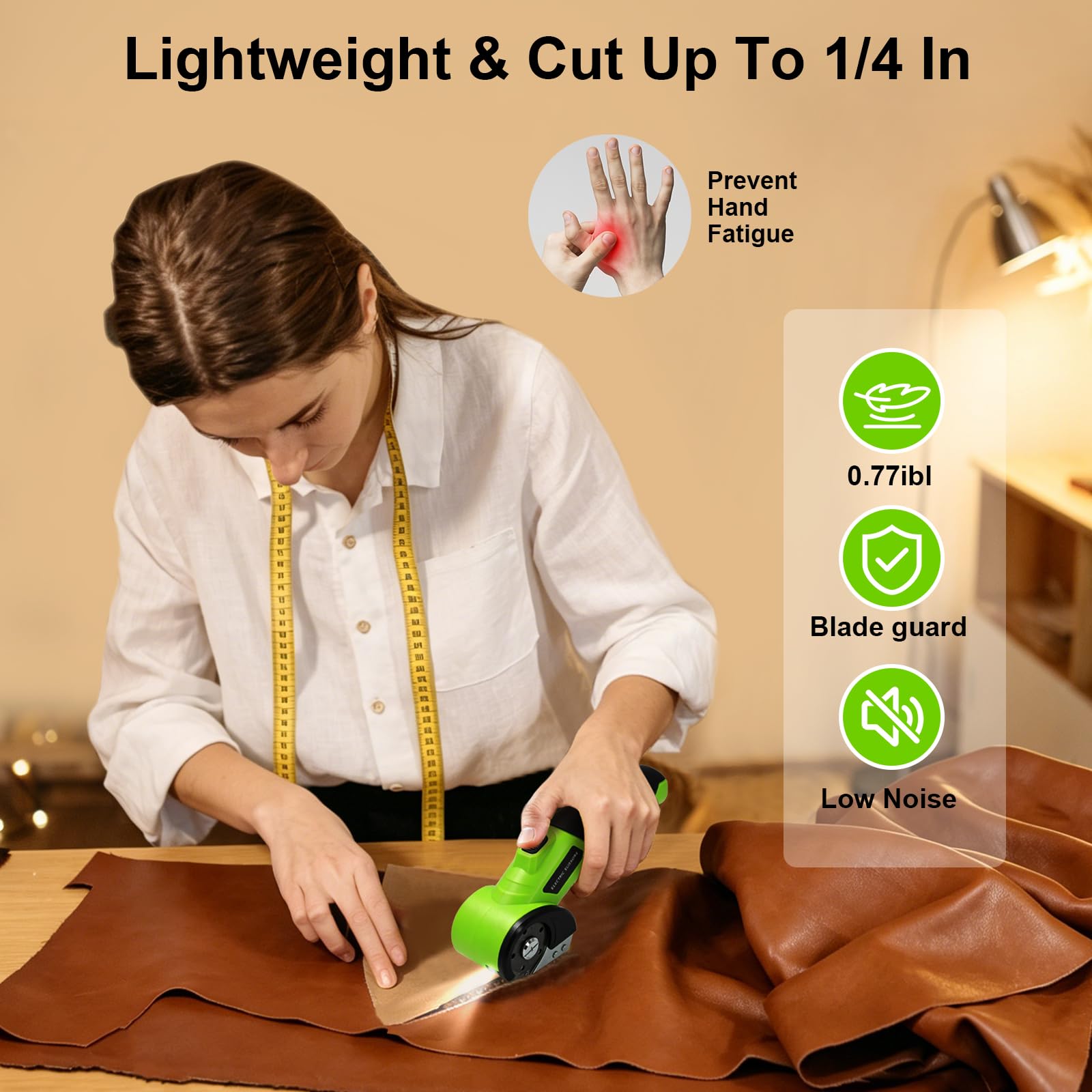 Ciseaux Électrique Tissu Couture 4V– Ciseaux Electriques Rechargeables avec Lame Auto-Affûtée & Lame de Rechange – Pour Papier, Carton, Moquette, Cuir, Plastique – Idée Cadeau pour Bricolage