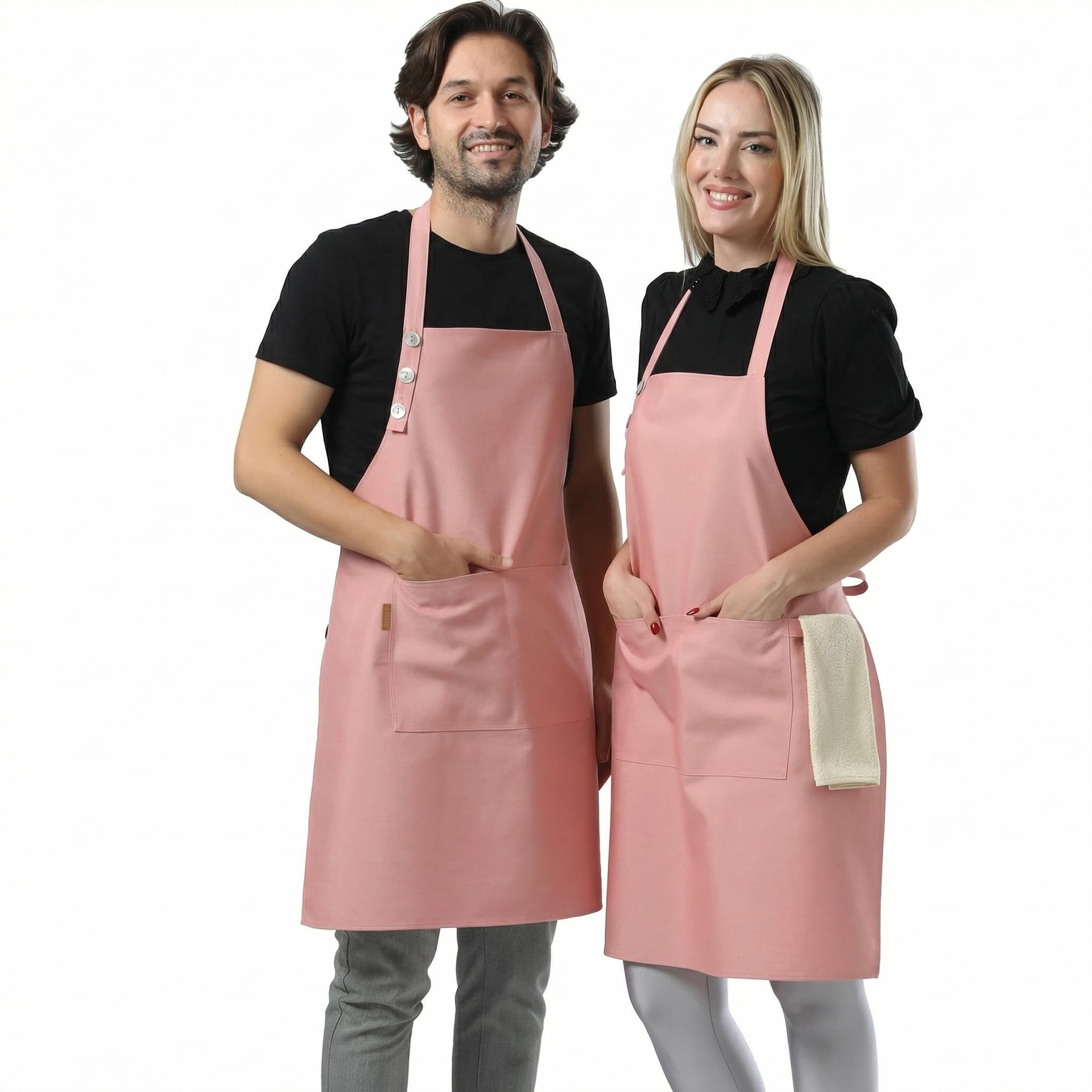 TOSHE Kitchen Apron for Women &amp; Men Waterdrop Resistant, Adjustable Button