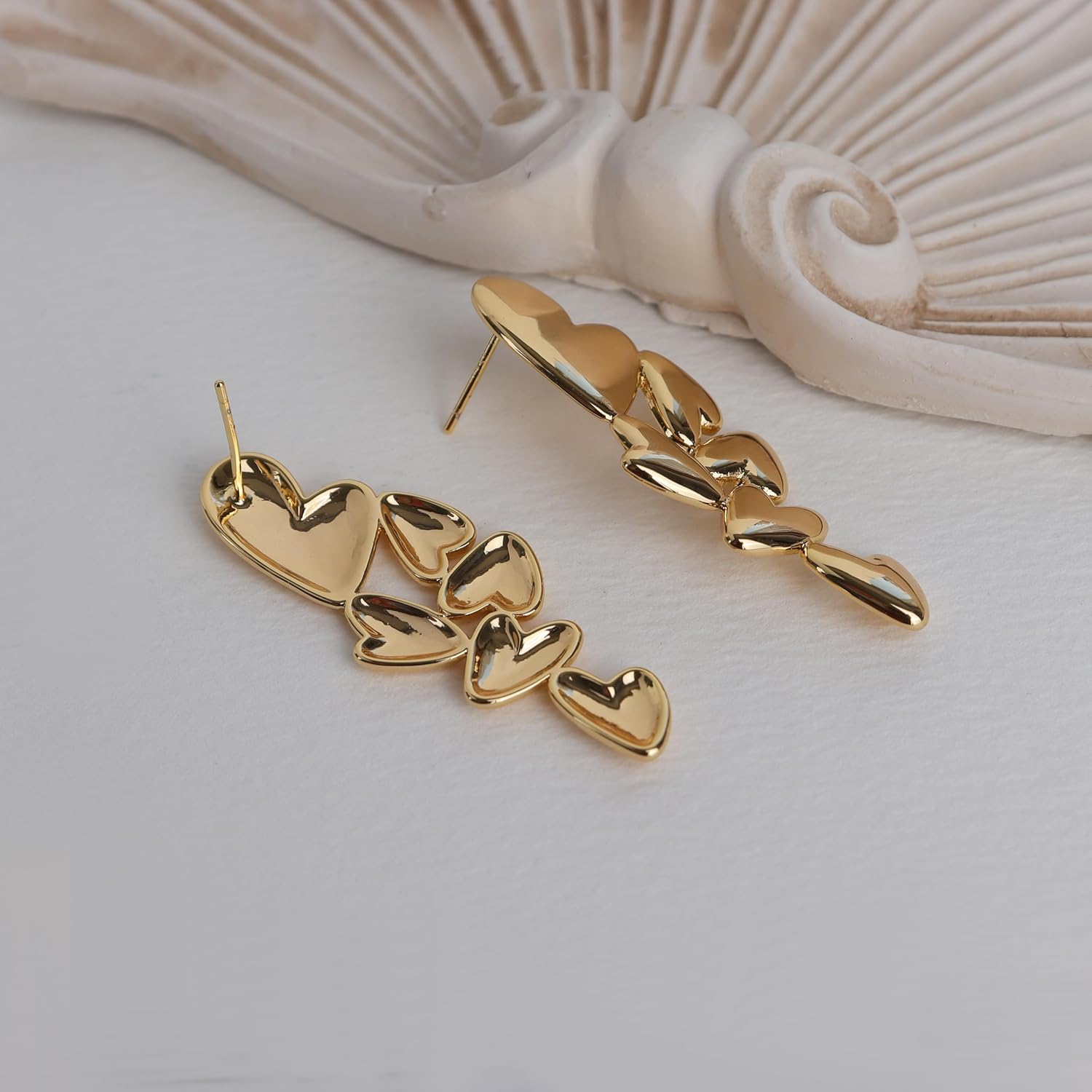 Jean Beau Chunky Gold Stone Stud Earrings for Women, Trendy Natural Gemstone Hypoallergenic Earing Valentine Jewelry Gift - Image 7