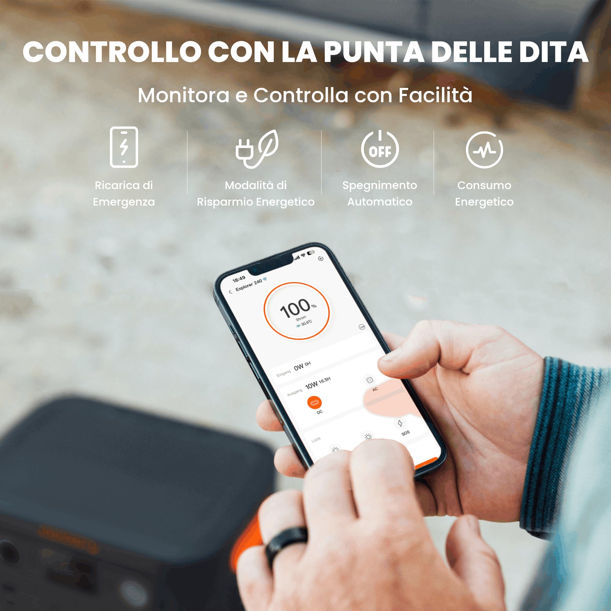 Jackery Explorer 240 V2 Stazione Elettrica Portatile, 256Wh Batteria LiFeP04, Uscita da 300W CA/100W USB-C, Ricarica Completa Rapida 1H, Generatore Solare per Esterno,Campeggio,Emergenza (2024 Nuovo)