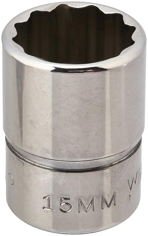 Soquete raso Williams JHWBM-1215, 12 pontos, 15 mm, acionamento de 9,5 mm (3/8 pol.), cromo polido, 1 unidade