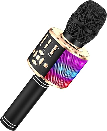 BONAOK Karaoke Microphone, Wireless Bluetooth Microphone for Singing, Gift for Kids, Adults, Girls, Boys, Christmas Kids T...