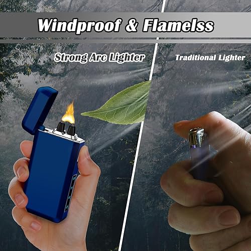 Miniatura 5 de SKRFIRE Encendedor eléctrico de arco de plasma recargable USB tipo C, resistente al viento, encendedor de vela de llama de alta potencia con