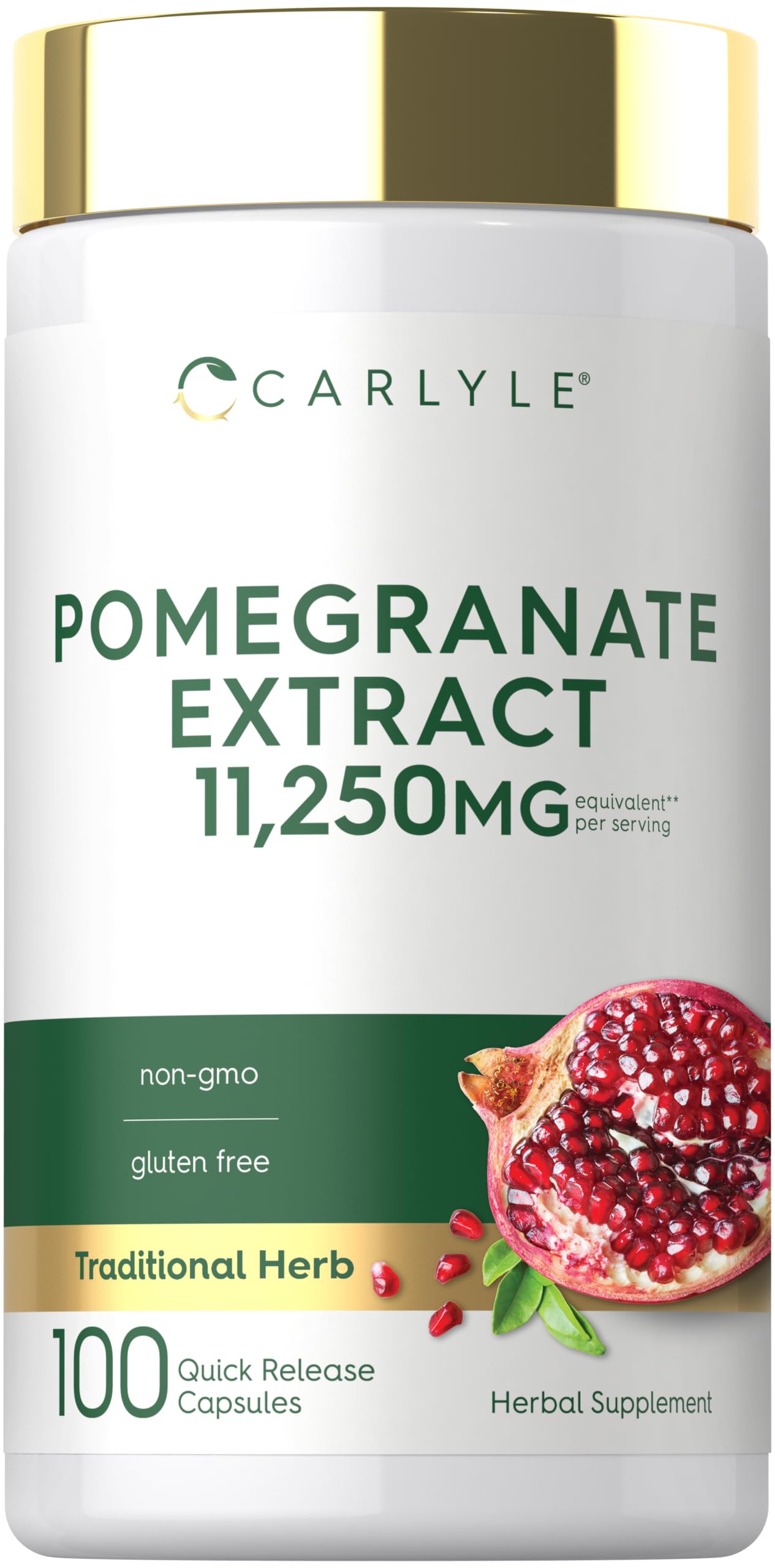 Carlyle Pomegranate Extract | 100 Capsules | Traditional Herb 100 Count (Pack of 1)