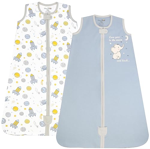 Mama Cheetah Saco de dormir para bebé de 0.5 TOG, Manta Portátil de Algodón Orgánico para Bebé con Cremallera Bidireccional, Saco de Dormir de