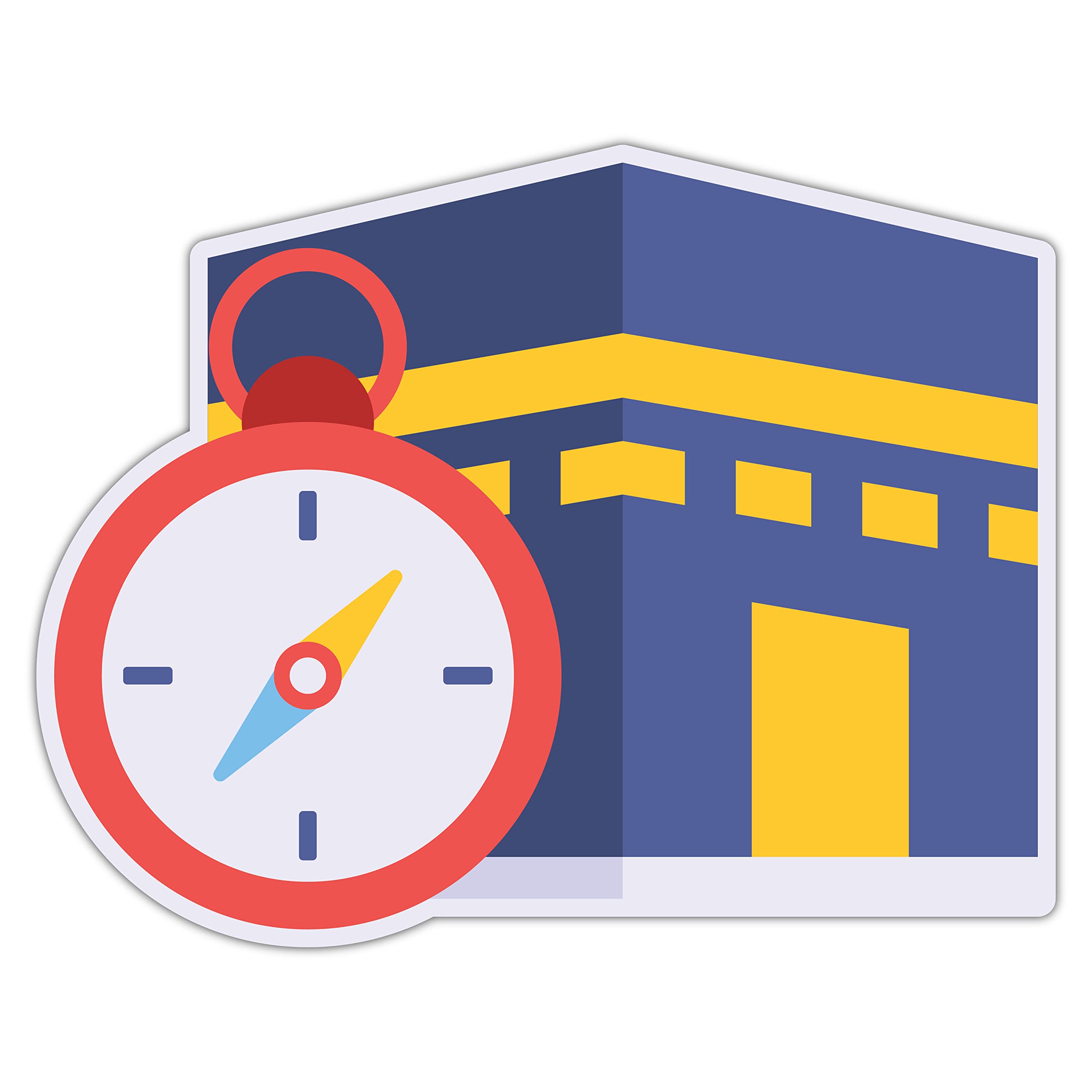 woopme ® Qibla Compass Arrow Praying Sticker for Wall Floor Prayer Room Bedroom Living Room Home House Vinyl Printed Stickers L x H 25 x 18 Cms