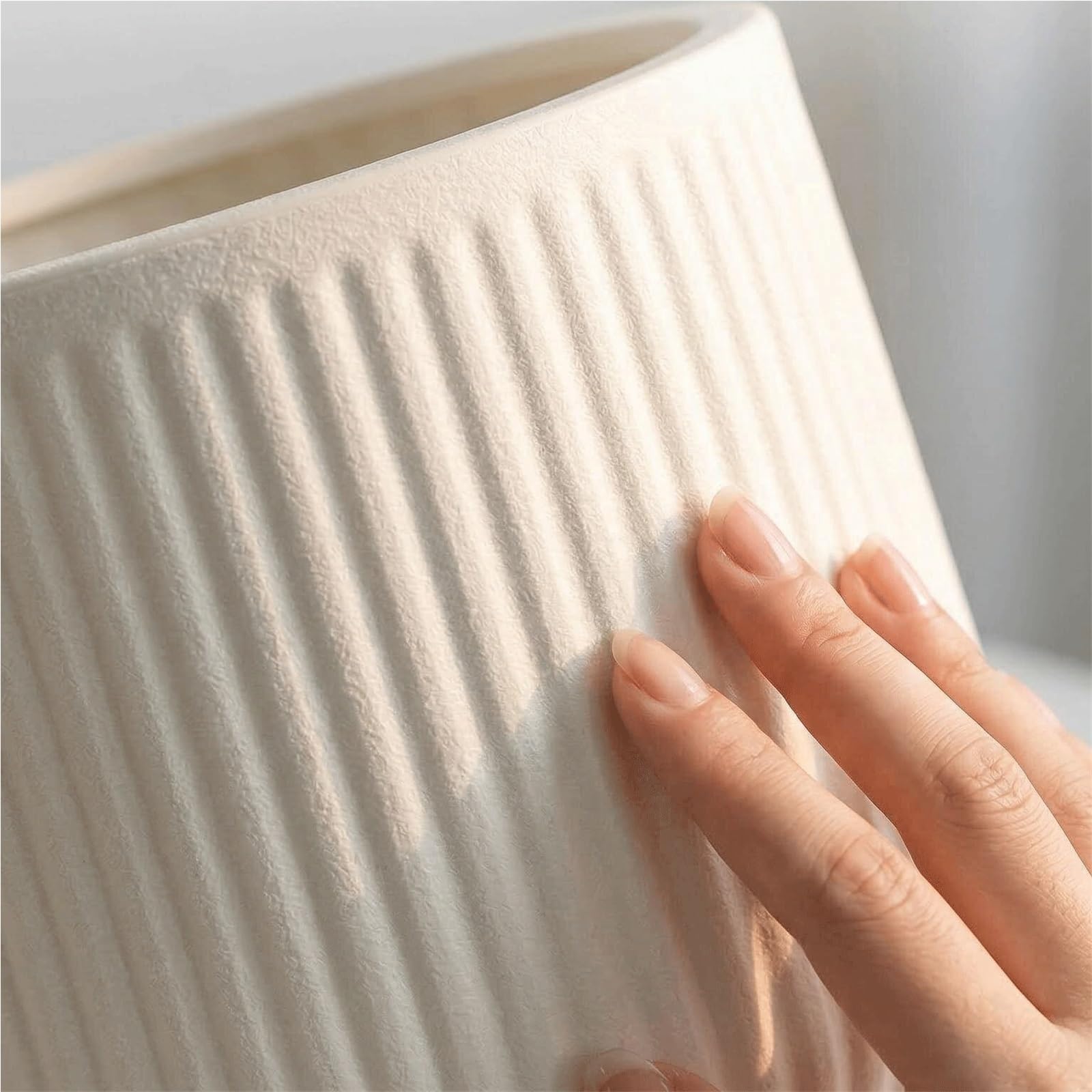 Doniczki Minimalistyczna plastikowa donica o dużych rozmiarach z pogrubionymi krawędziami na rośliny doniczkowe Doniczka ceramiczna(Duży)