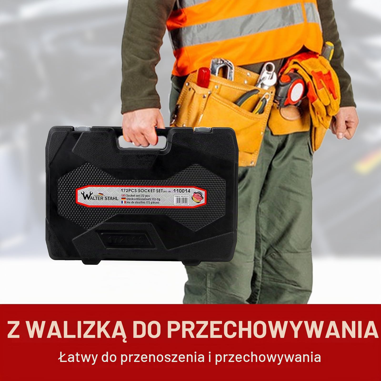 WALTER STAHL zestaw kluczy grzechotkowych 172-częściowy, zestaw kluczy