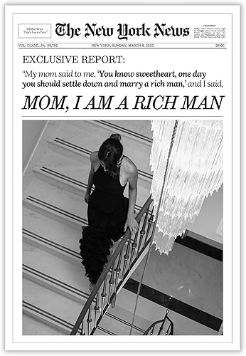 Miniatura 19 de FBKDVC Póster de periódico moderno en blanco y negro con estampado de revistas retro «Do It For The Plot Hot Girls» («Do It For The Plot Hot Girls»)