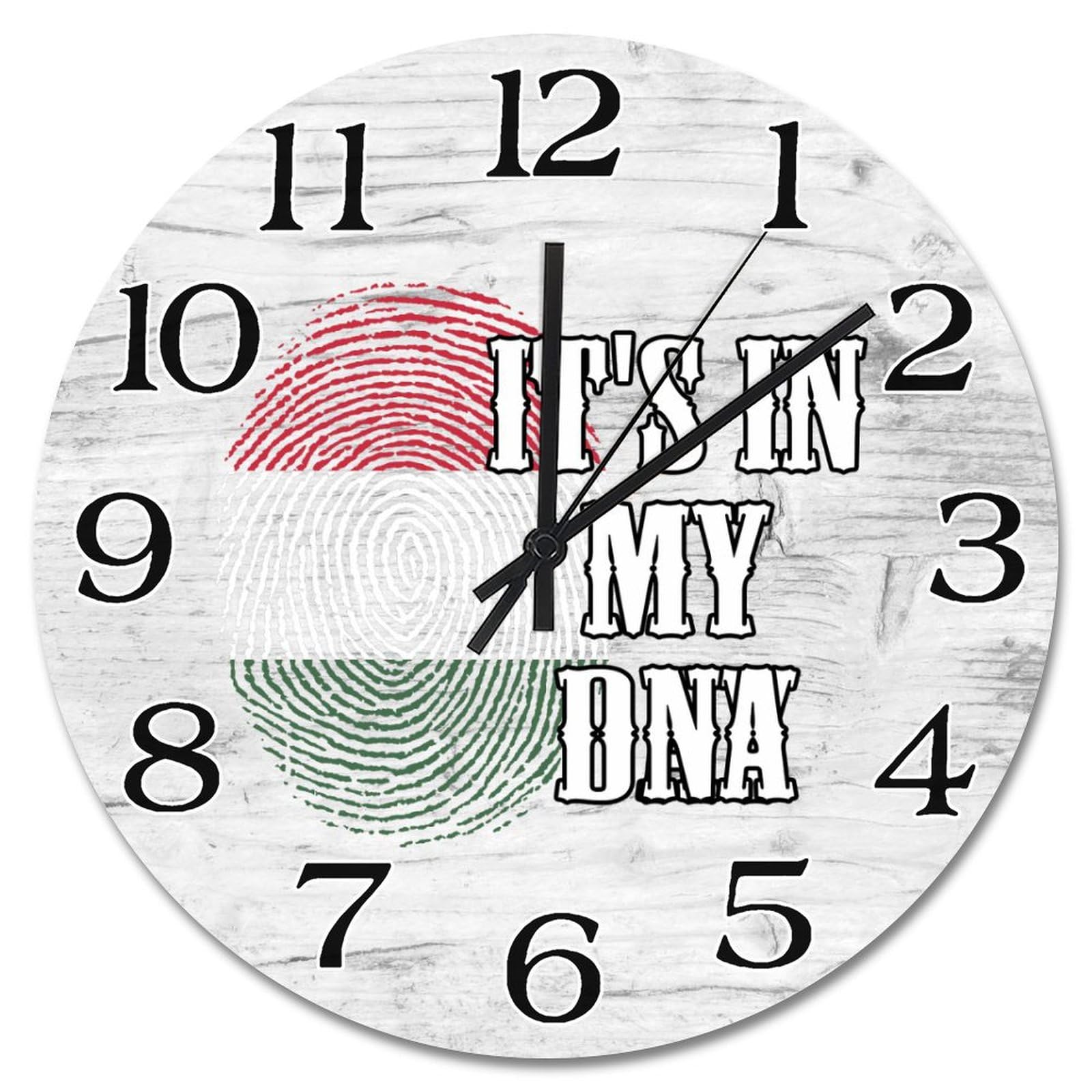 Horloge murale drapeau Hongrie silencieuse pour cuisine et salon rustique