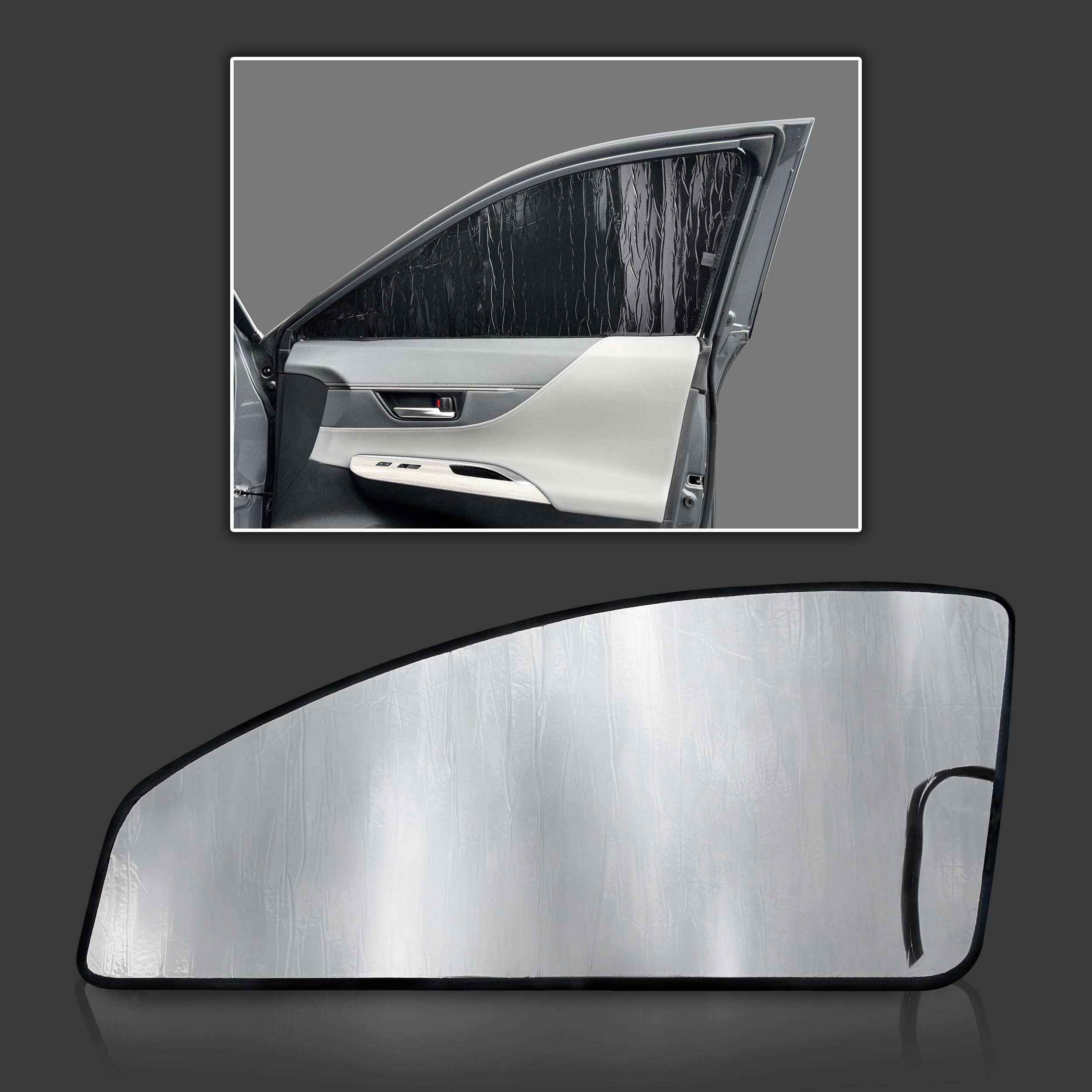 Custom Fit Front Seat Side Windows (2pcs) Sun Shade for 2021 2022 2023 2024 Toyota Venza SUV, Insulated Sunshade Privacy Accessories Blockout UV Reflector Protection (Made in USA)