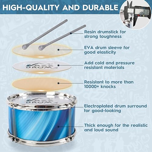 Miniatura 3 de Juego de batería para niños pequeños de 1 a 3 años con silla mejorada, juego de batería para niños de 3 a 5 años, juguetes musicales para niños y