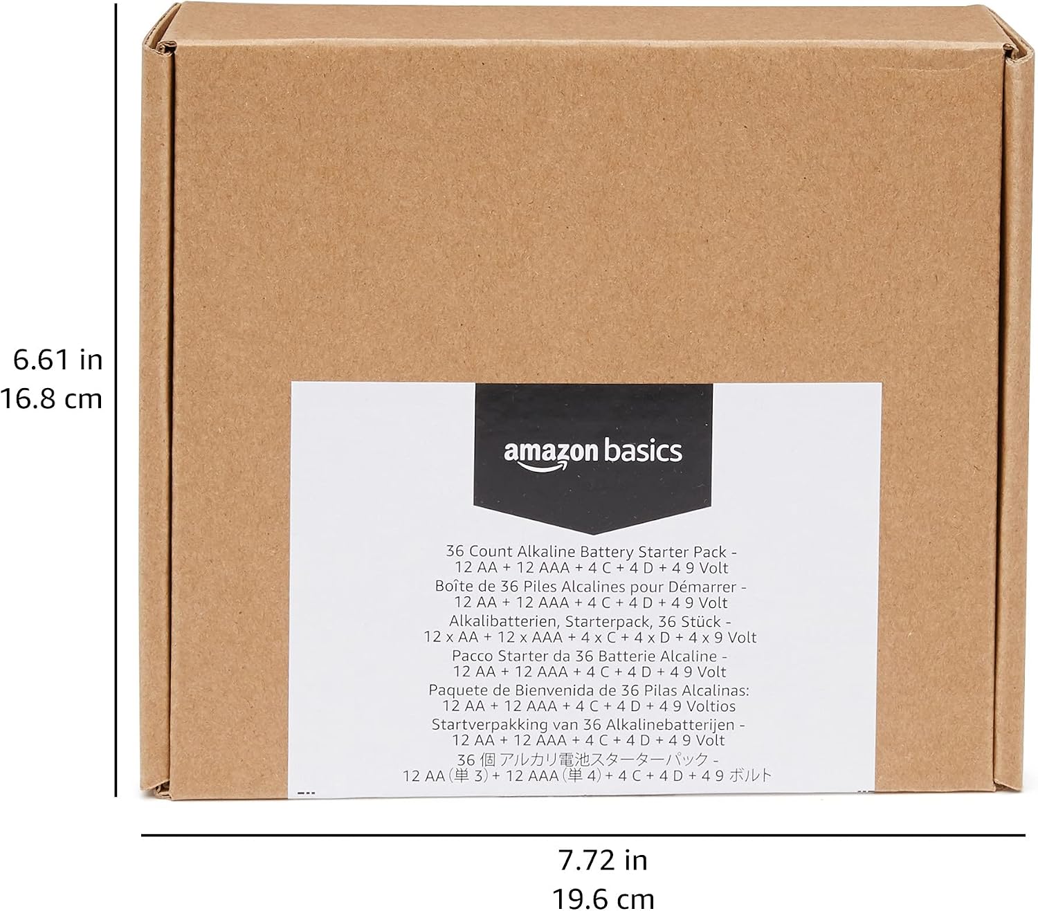 Amazon Basics 36 Count Alkaline Battery Starter Pack - 12 AA + 12 AAA + 4 C + 4 D + 4 9Volt