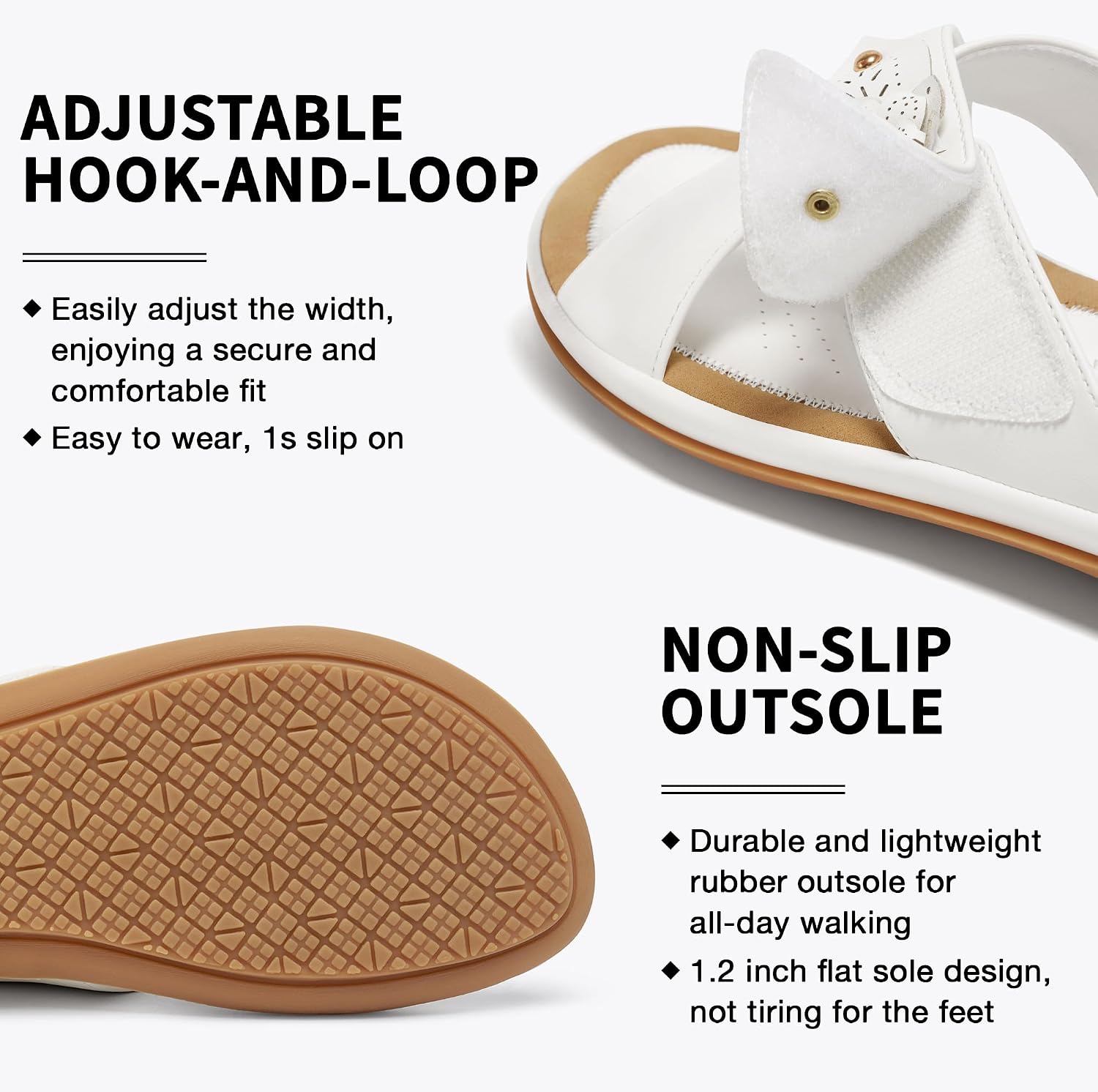 Ecetana Womens Sandals Comfortable Dressy Summer Slip On Slides for Walking | Chic adjustable cross floral straps - cushioned footbed - durable non-slip flat sole for all-day comfort casual daily wear