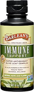 Barlean's Olive Leaf Complex Liquid Immune Support Supplement, 95mg Oleuropein Antioxidants, 8 oz