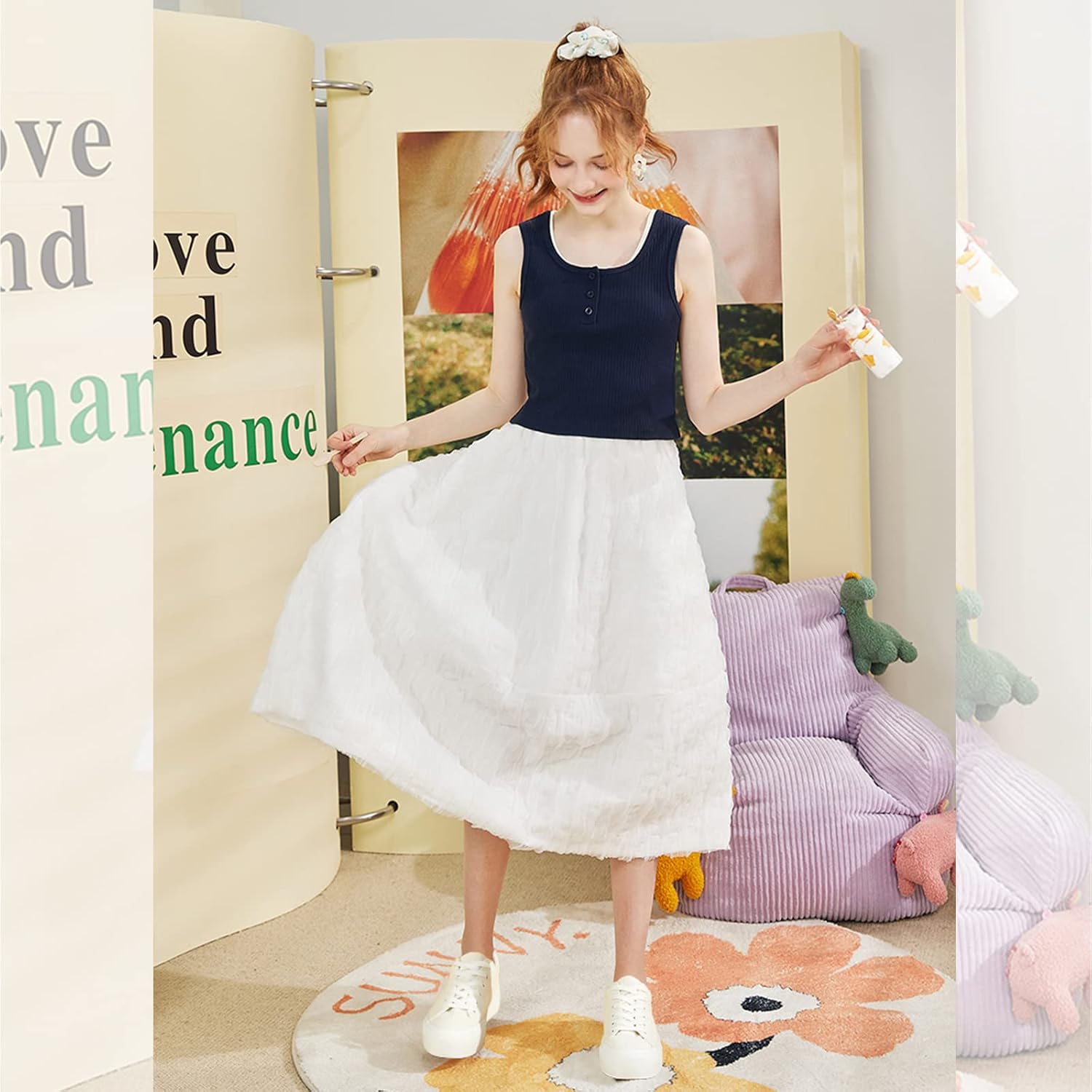 THATXUAOV Womens Platform Sneakers White Tennis Shoes Casual Low Top Fashion Sneakers - Image 2