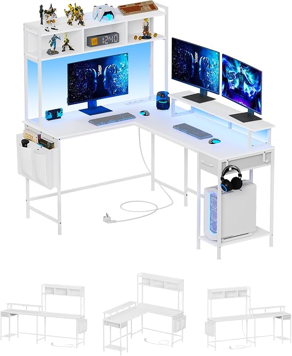 Scrivania per computer a 3 livelli con supporto per monitor e